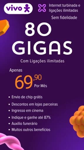 Vivo 80 gigas com ligacoes ilimitadas